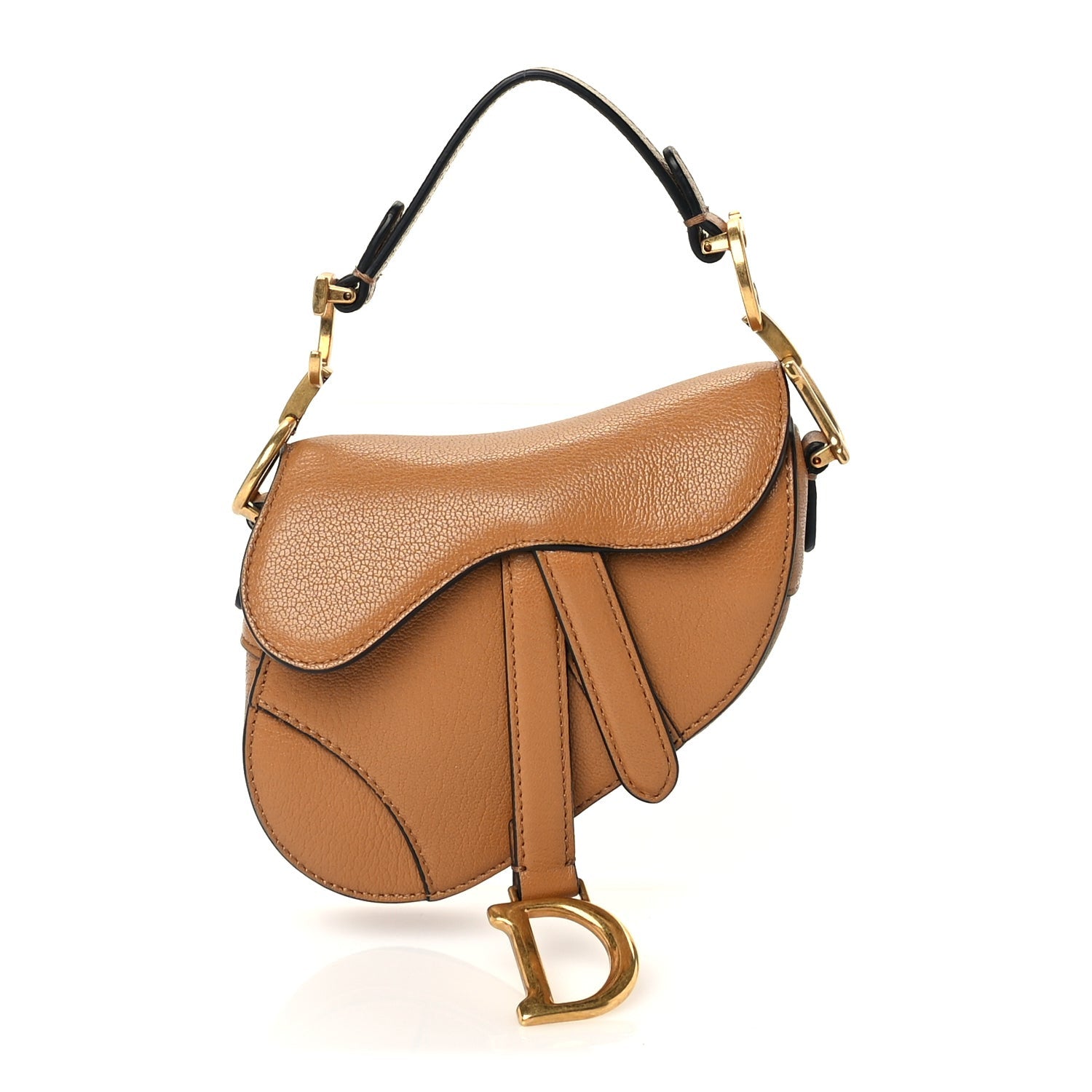 Christian Dior Goatskin Micro Saddle Bag  Camello 1 of 8