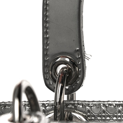 Christian Dior Metallic Patent Micro-Cannage Medium Lady Dior Silver 11 of 11