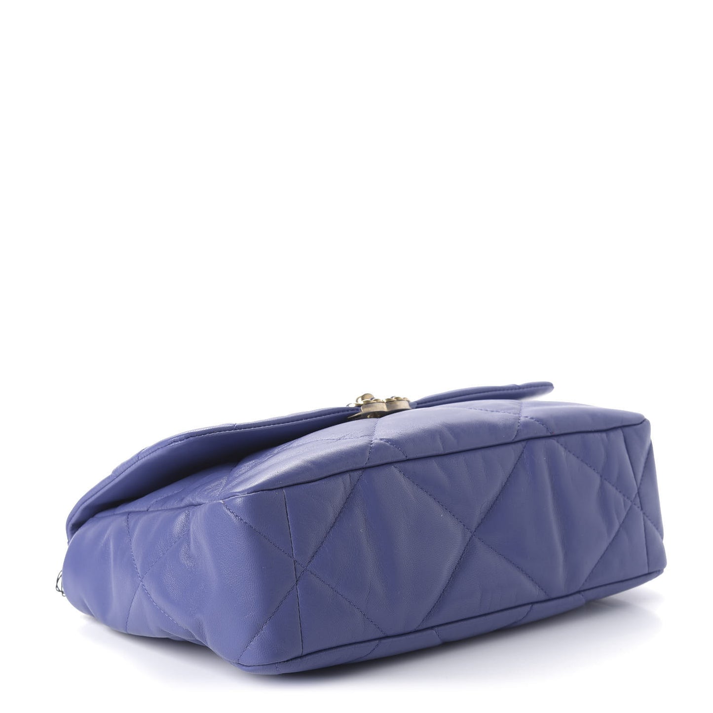 Goatskin Quilted Large 19 Flap Purple