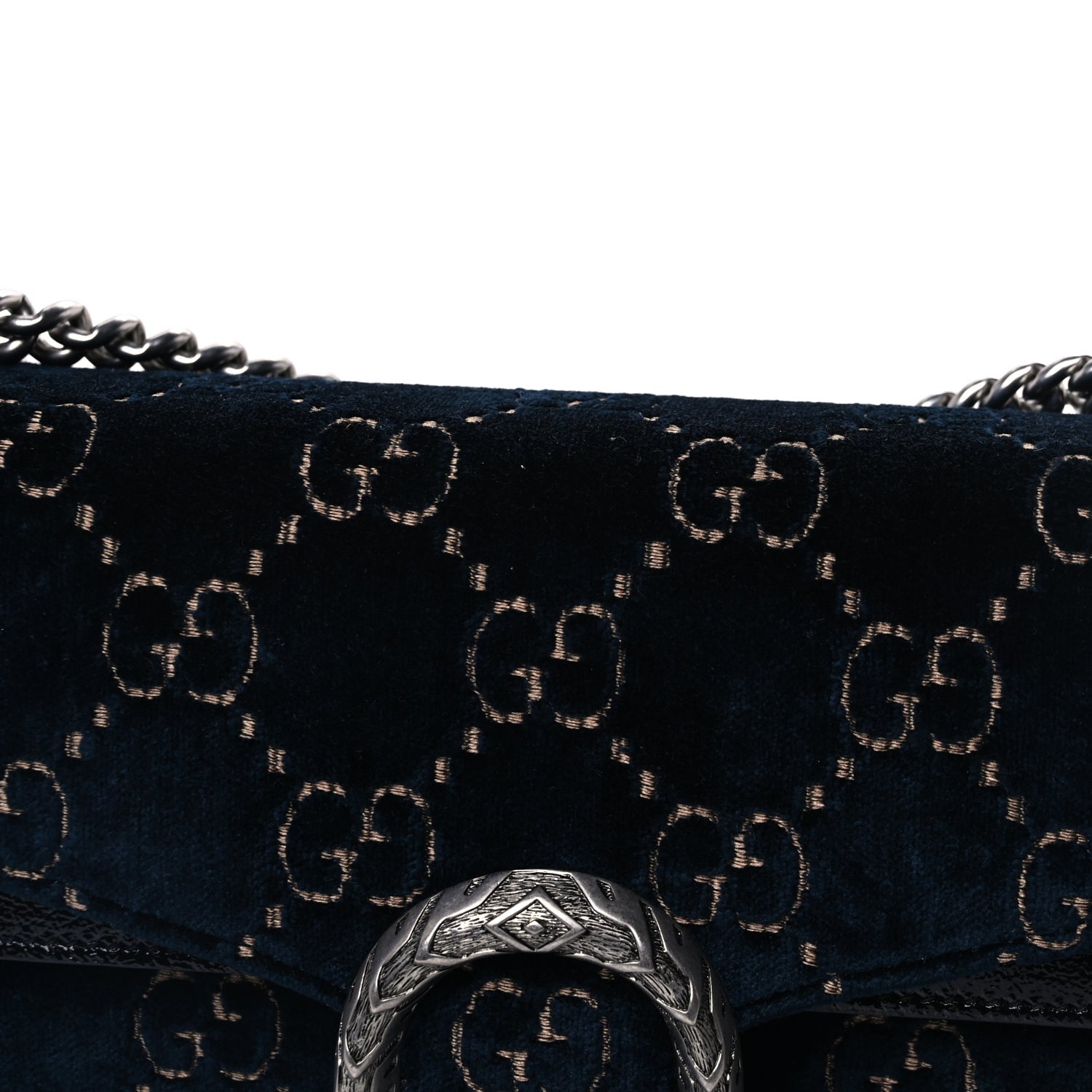 Gucci Velvet Skipper GG Monogram Small Dionysus Shoulder Bag  Blue Beige Black 6 of 8