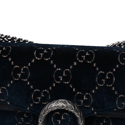 Gucci Velvet Skipper GG Monogram Small Dionysus Shoulder Bag  Blue Beige Black 6 of 8