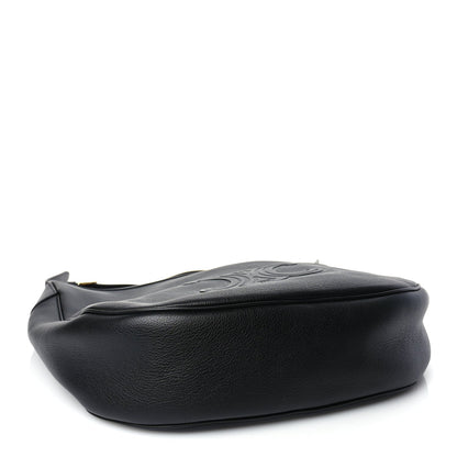 Celine Supple Calfskin Cuir Triomphe Large Heloise Shoulder Bag Black 4 of 9
