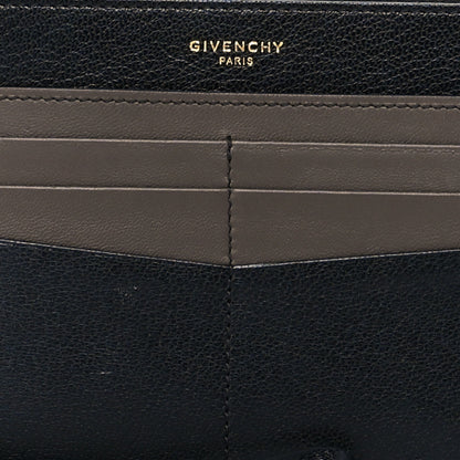 Givenchy Goatskin GV3 Wristlet Zip Card Holder Black Grey 7 of 10