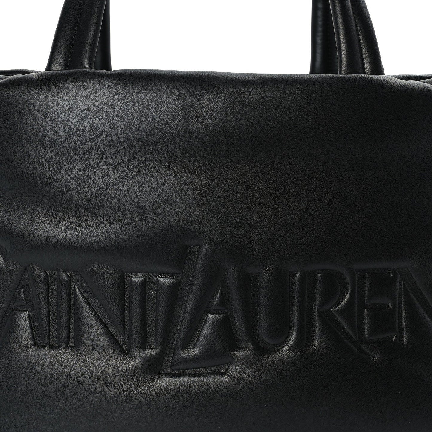 Lambskin Wide Puffer Tote Black