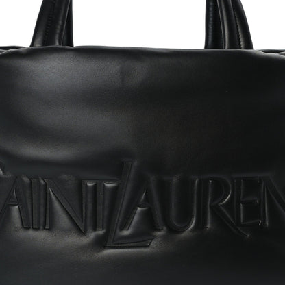 Saint Laurent Lambskin Wide Puffer Tote Black 6 of 8