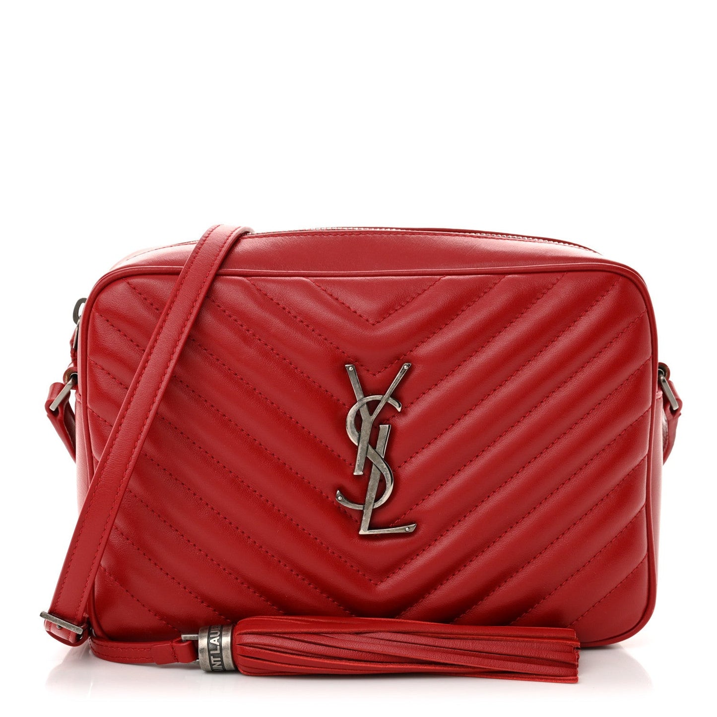 Calfskin Matelasse Monogram Lou Camera Bag Red
