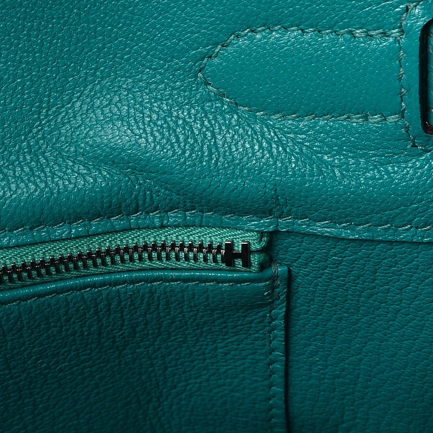 Taurillon Clemence Birkin 35 Bleu Paon