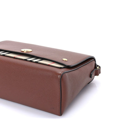 Burberry Calfskin Vintage Check Note Crossbody Bag Tan 8 of 8