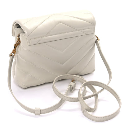 Saint Laurent Calfskin Y Quilted Monogram Toy Loulou Crossbody Bag Blanc Vintage 3 of 8