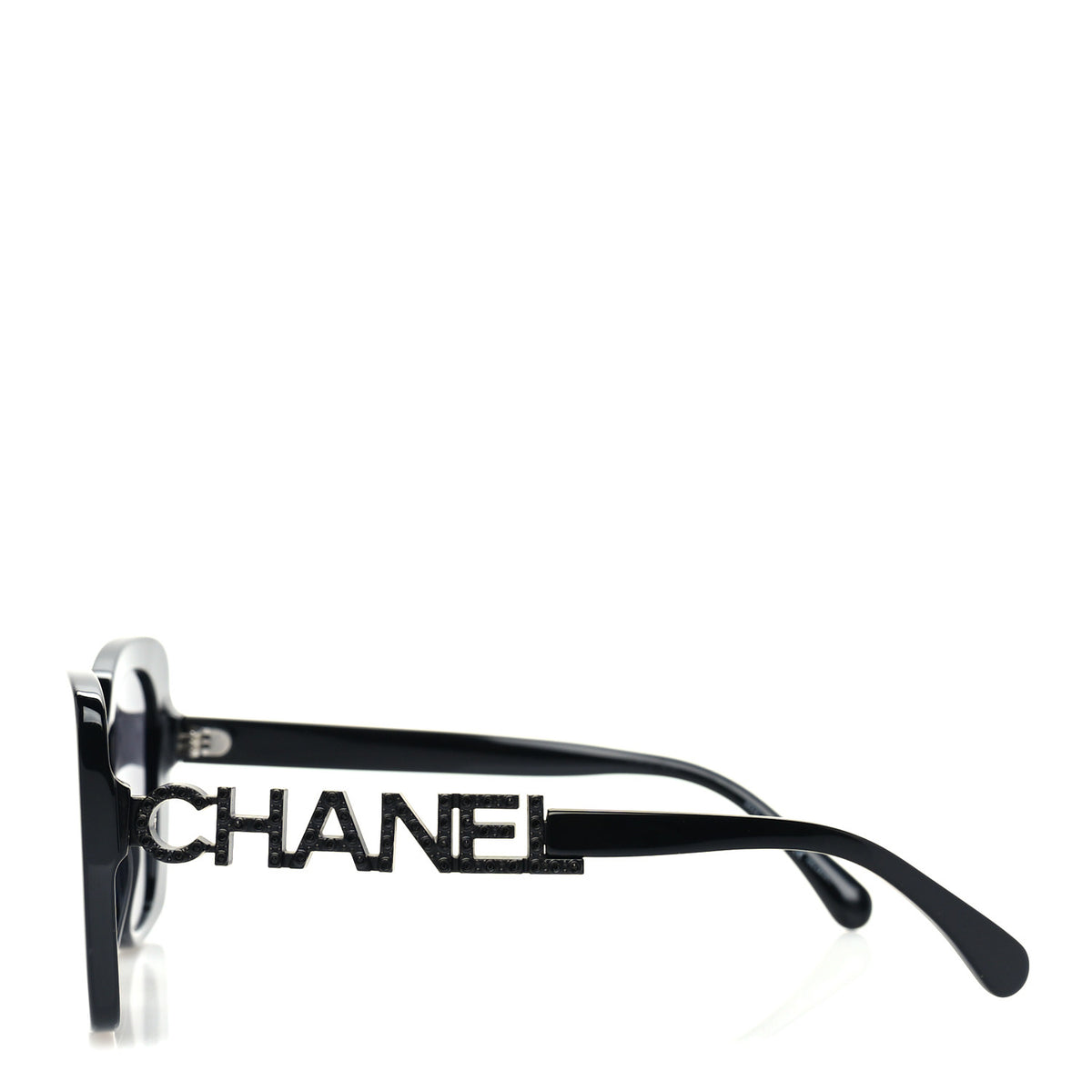 Chanel Acetate Strass Polarized Square Sunglasses 5422-B-A Black 3 of 7