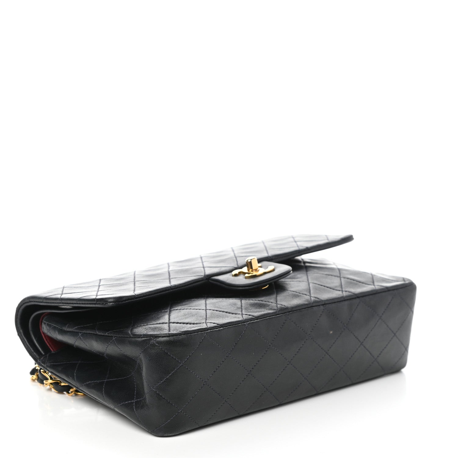 Chanel Lambskin Quilted Medium Double Flap Navy 4 of 10