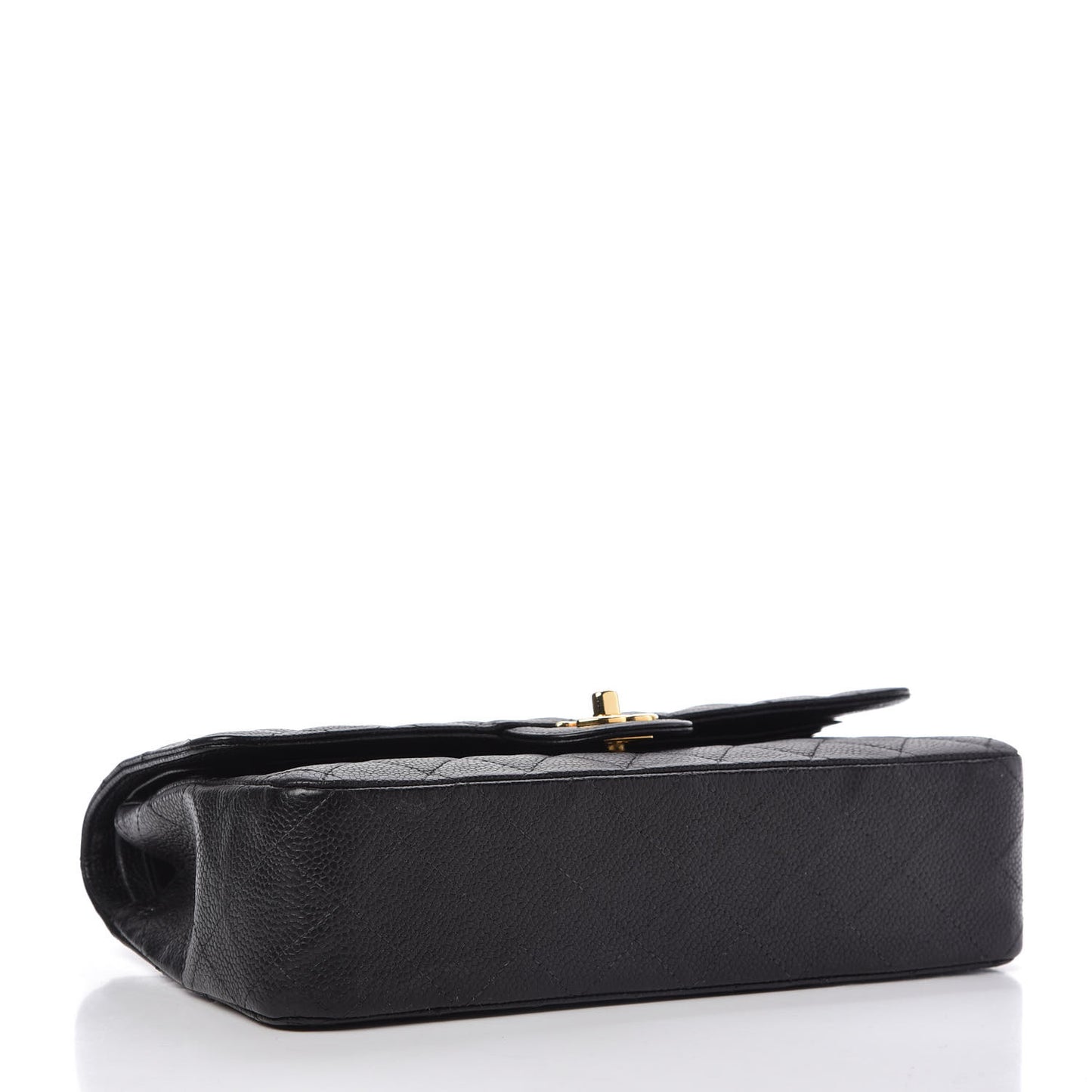 Caviar Quilted Medium Double Flap Black