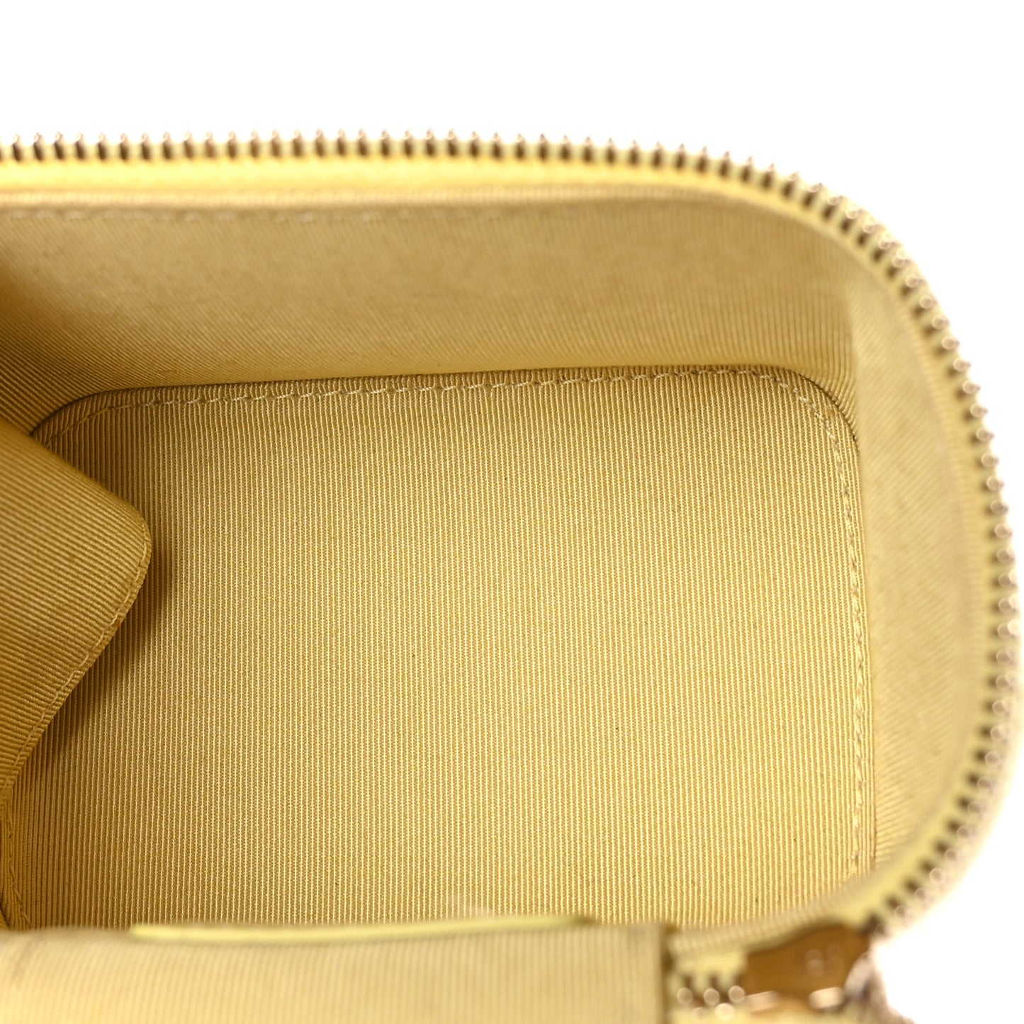 Caviar Quilted Mini Vanity Case With Chain Yellow