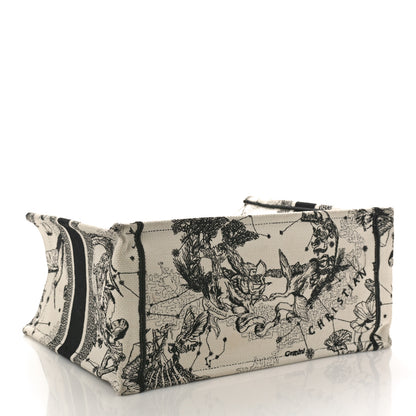 Christian Dior Canvas Embroidered Small Zodiac Toile De Jouy Book Tote Latte 4 of 10