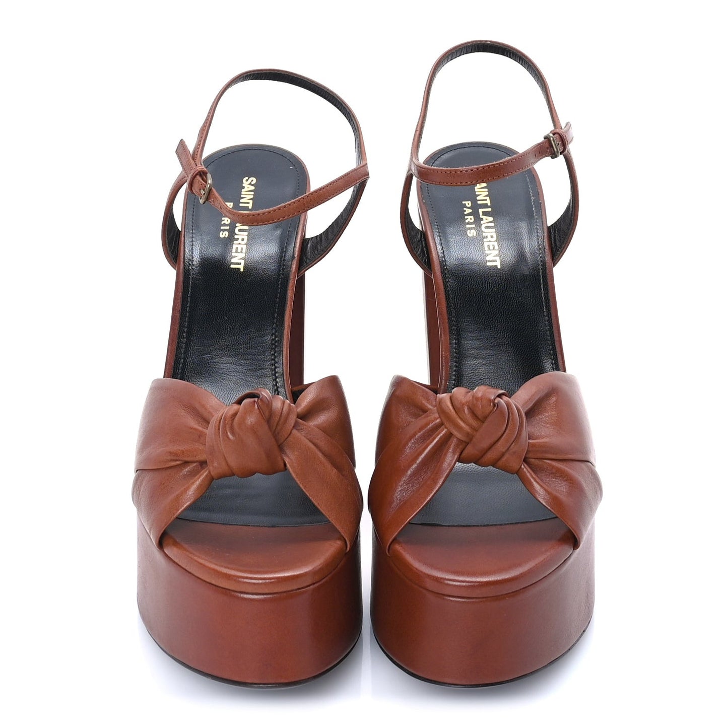 Vendome Bianca 85 Platform Sandals 39 Cognac