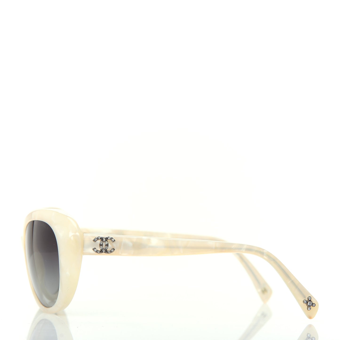 Crystal CC Sunglasses 5151-B White