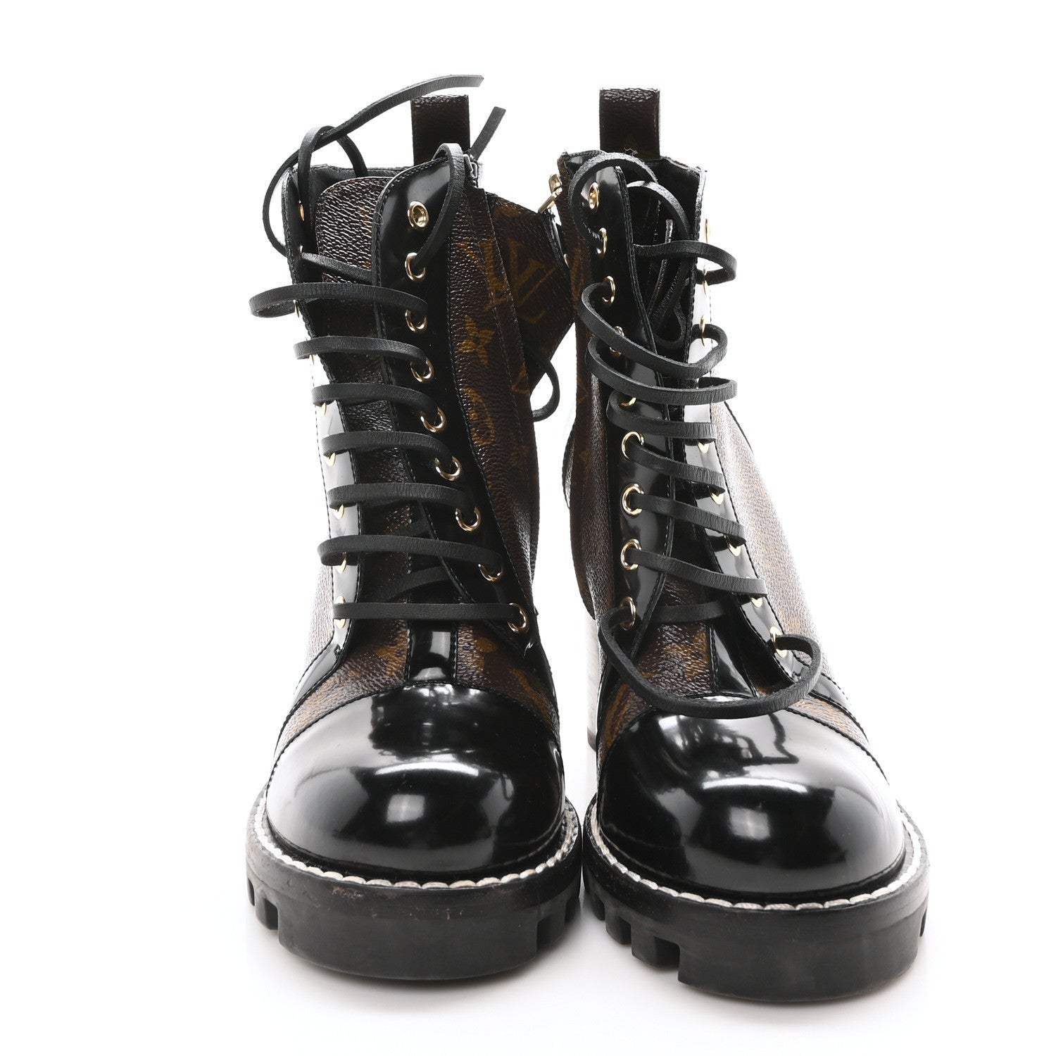 Louis Vuitton Patent Calfskin Monogram Star Trail Ankle Boots Black 3 of 7