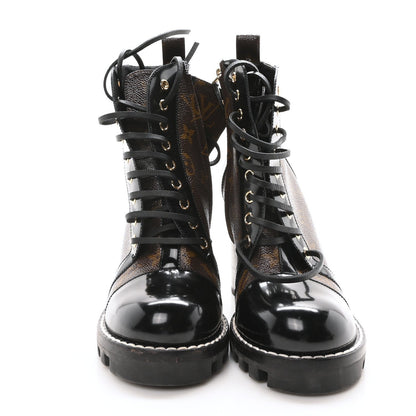 Louis Vuitton Patent Calfskin Monogram Star Trail Ankle Boots Black 3 of 7