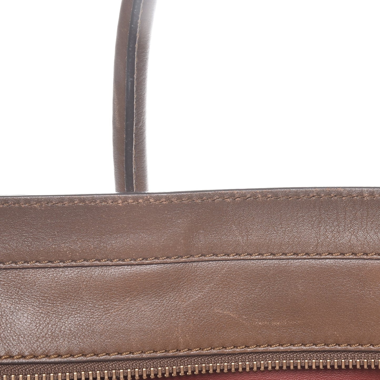 Smooth Calfskin Suede Mini Luggage Khaki