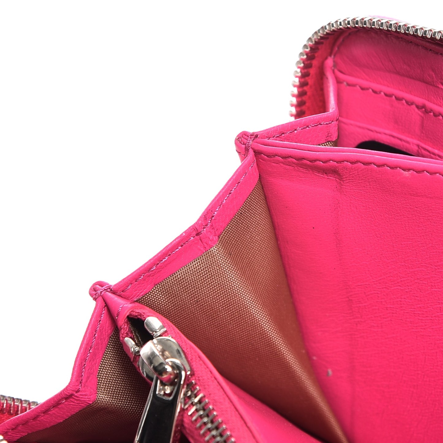 Sugar Goatskin Pandora Zip Around Wallet Shocking Pink