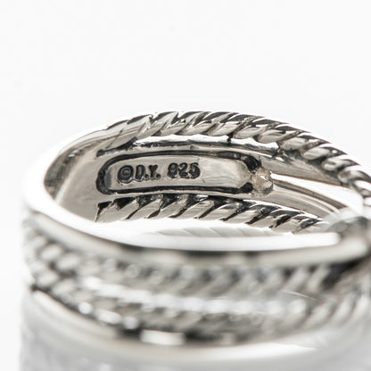 David Yurman Sterling Silver Diamond X Crossover Ring 7.5 5 of 6