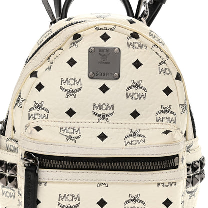 MCM Visetos Side Stud X-Mini Stark Bebe Boo Backpack White 13 of 28