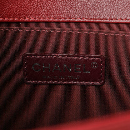 Chanel Calfskin Double Stitch Medium Boy Flap Burgundy 7 of 13