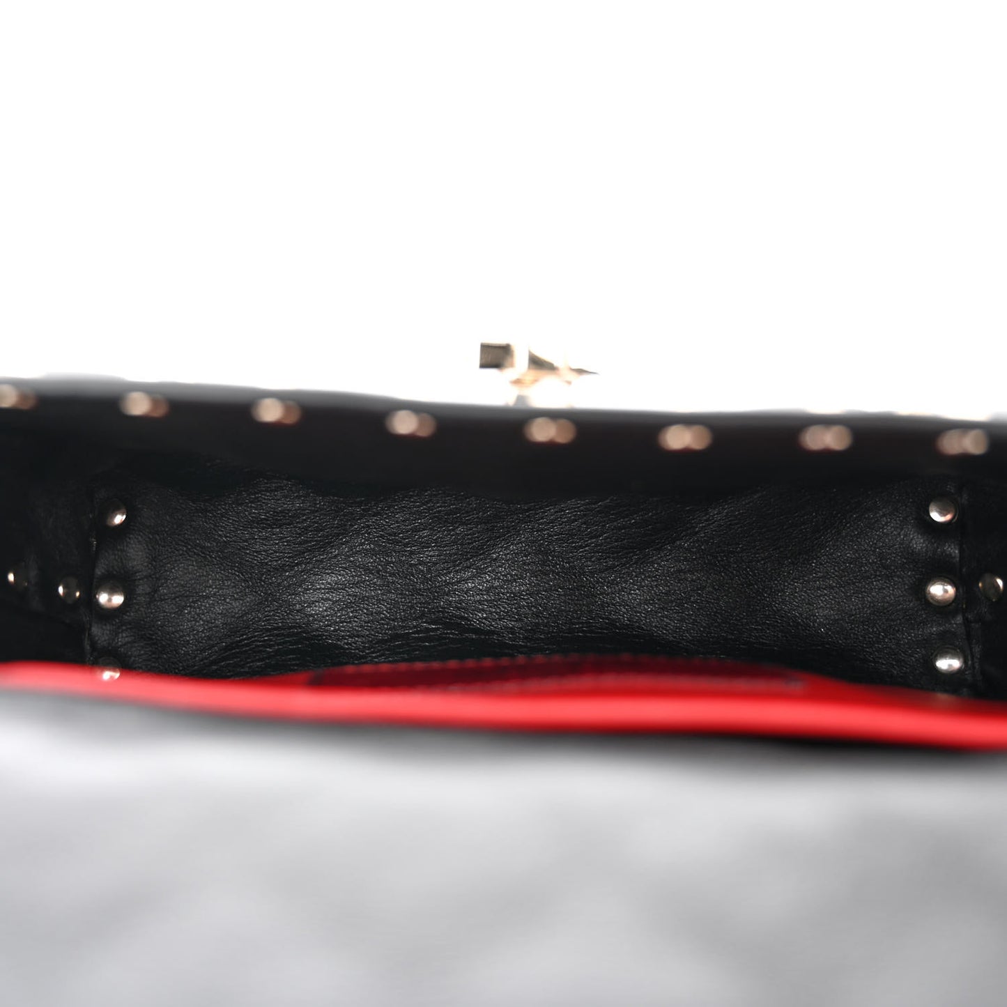 Lambskin Rockstud Spike Belt Bag 85 Black