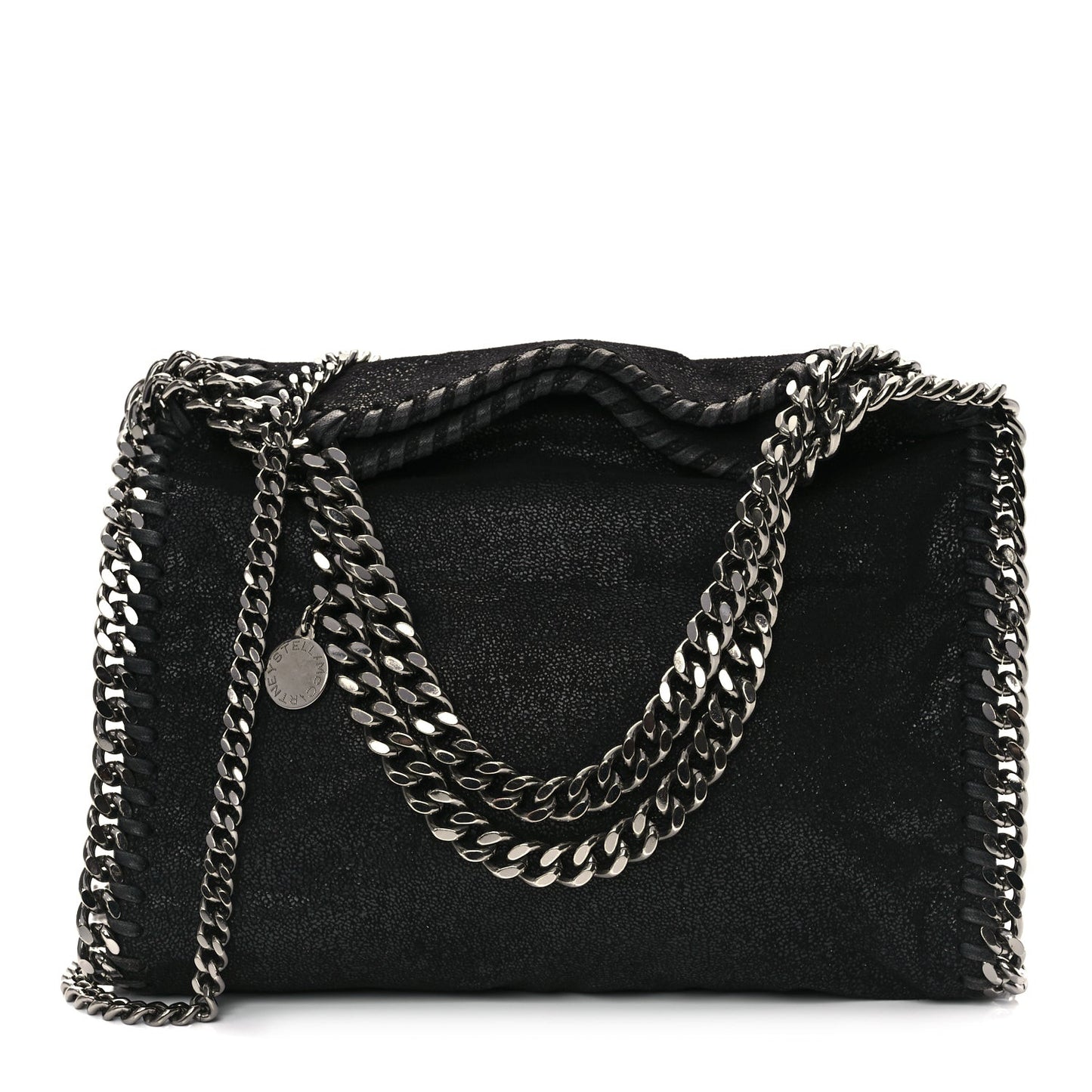 Shaggy Deer Mini Falabella Fold Over Tote Black