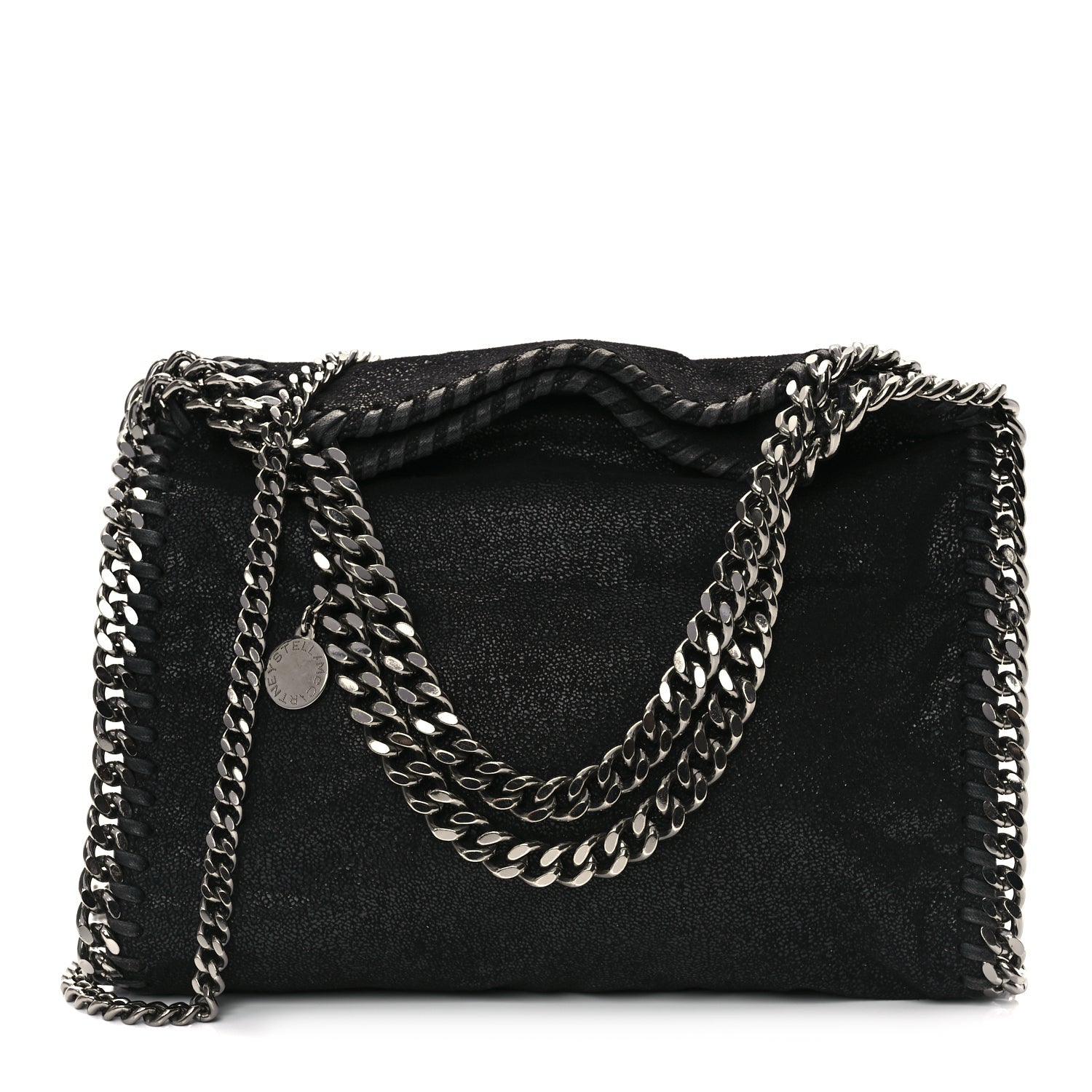 Stella McCartney Shaggy Deer Mini Falabella Fold Over Tote Black 1 of 10