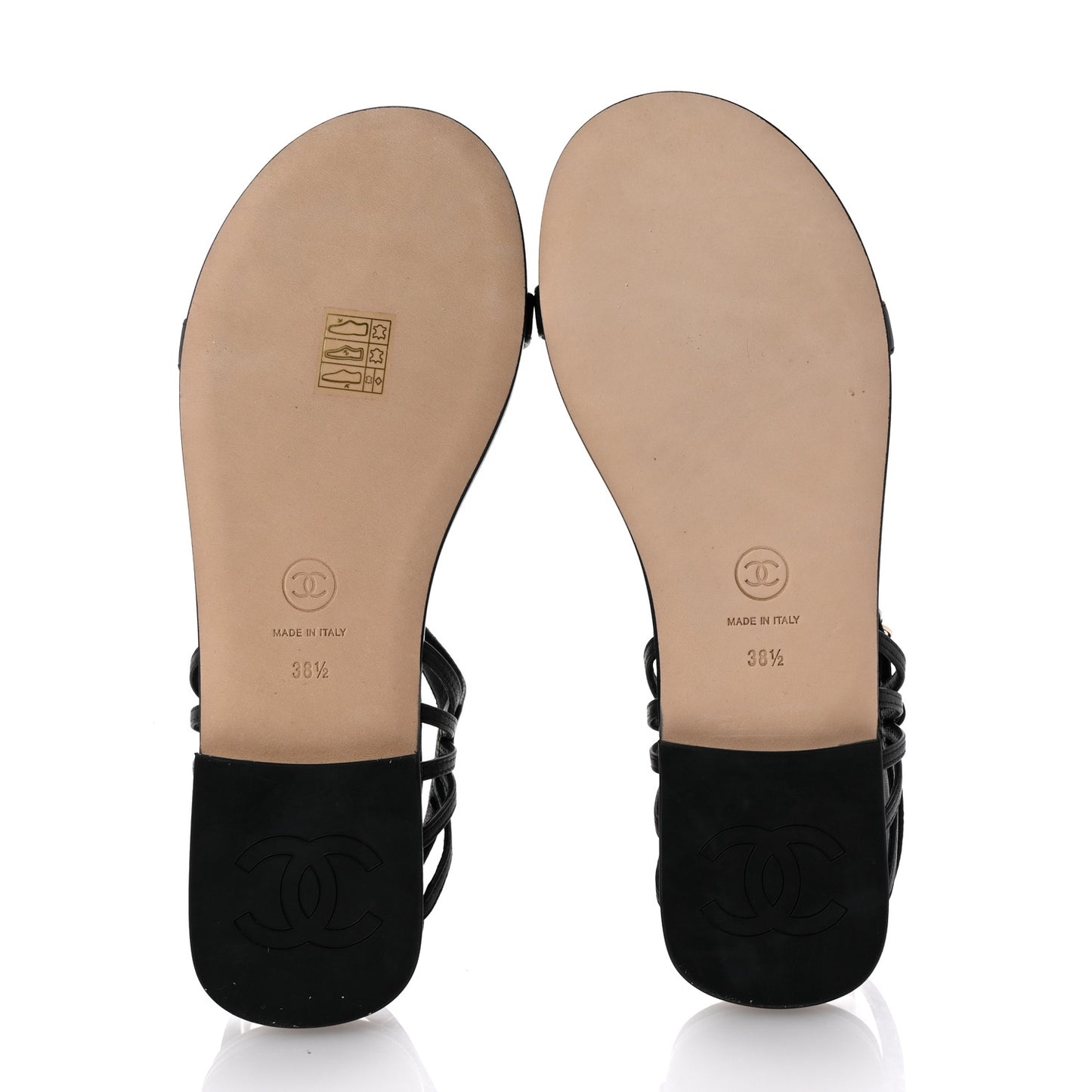 Lambskin Chain Sandals 38.5 Black
