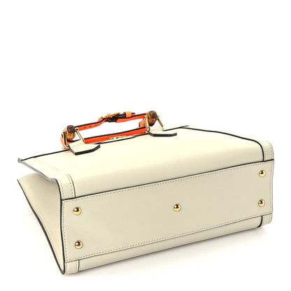Gucci Wonka Grain Calfskin Medium Diana Tote Bag Mystic White Orange Fluo 3 of 9