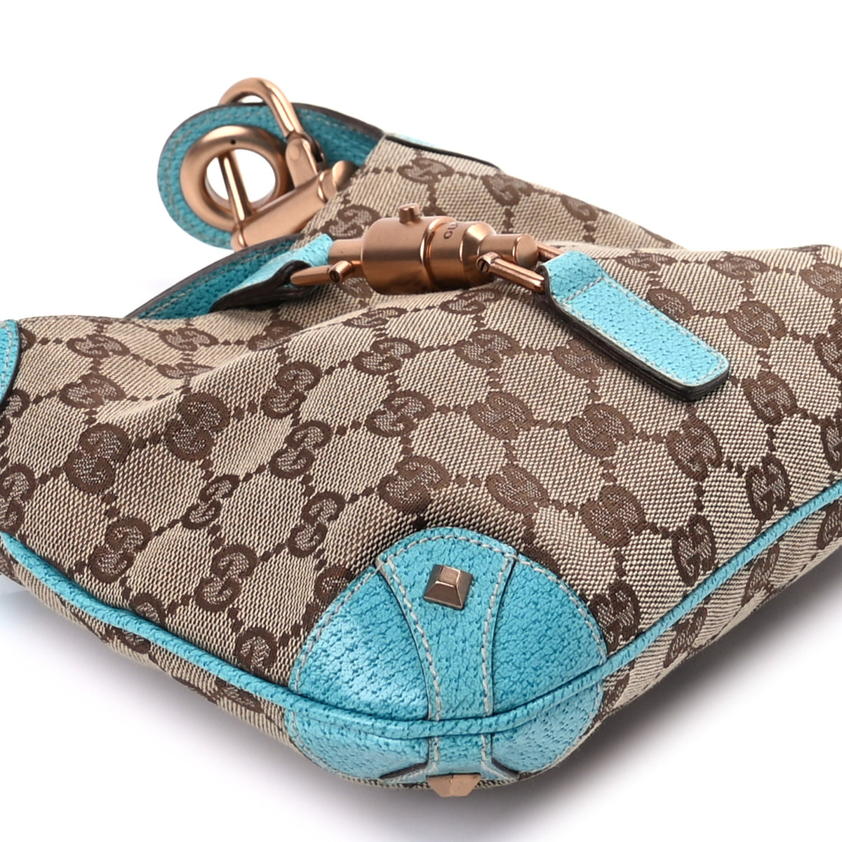 Monogram Mini Piston Lock Jackie O Hobo Blue