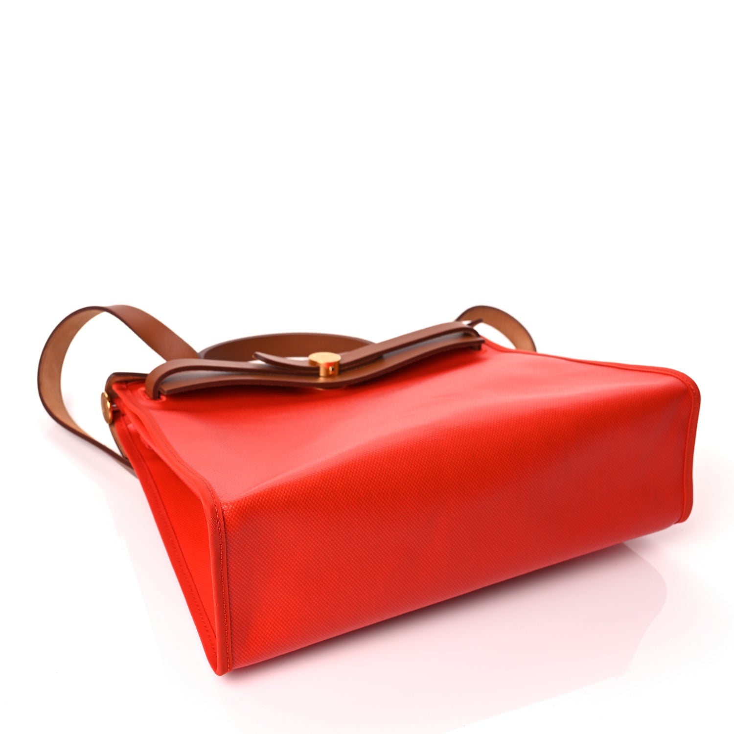 Hermes Toile H Berline Vache Hunter Herbag Zip 31 PM Orange Mecano Fauve 4 of 12