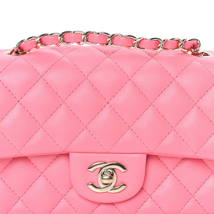 Chanel Lambskin Quilted Mini Rectangular Flap Pink 7 of 9