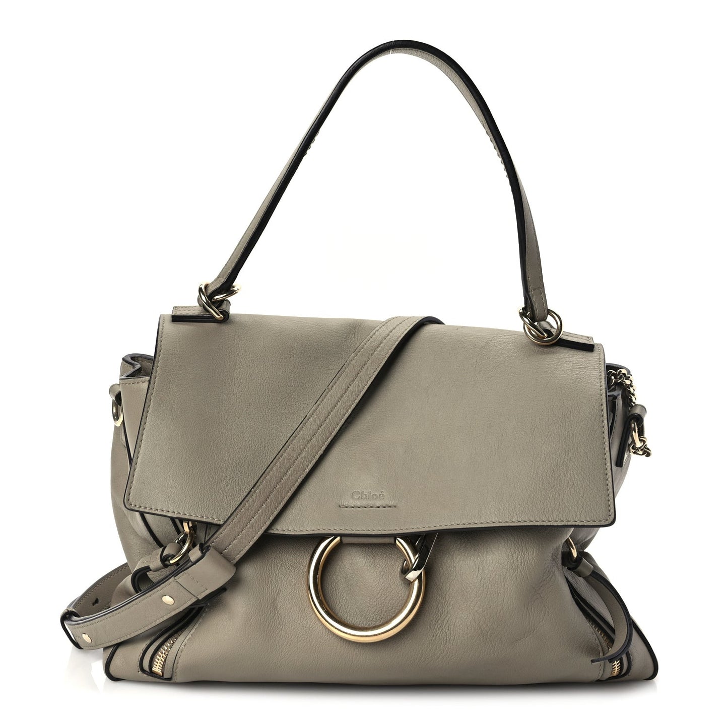 Calfskin Medium Faye Day Shoulder Bag Motty Grey