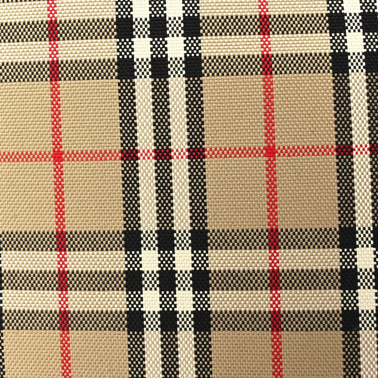 Cotton Vintage Check Medium London Tote Bag  Briar Brown White