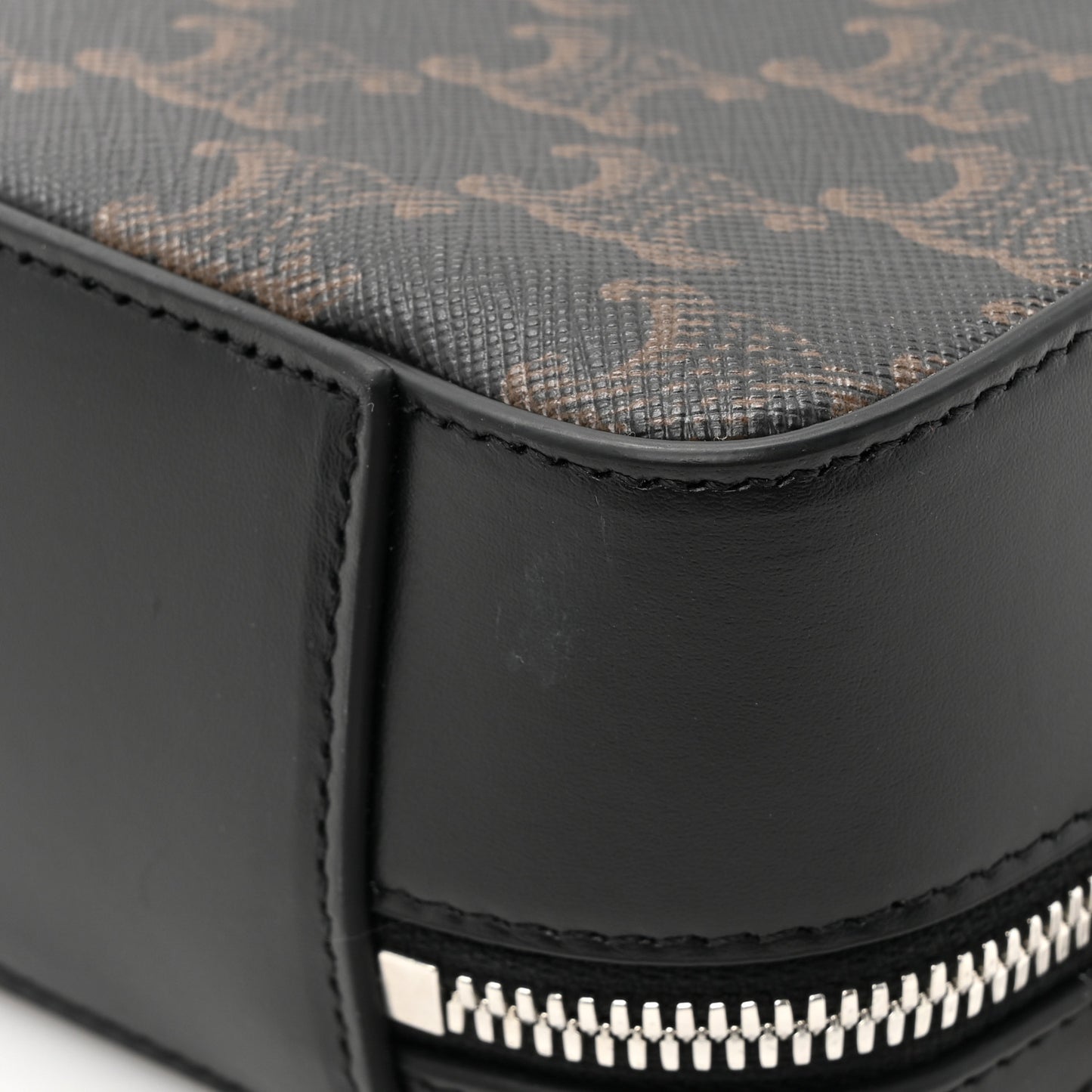 Triomphe Canvas Top Handle Messenger Box Black