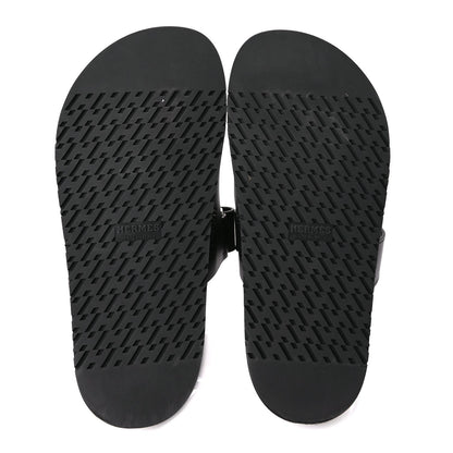 Hermes Calfskin Womens Chypre Sandals 36.5 Black 6 of 7