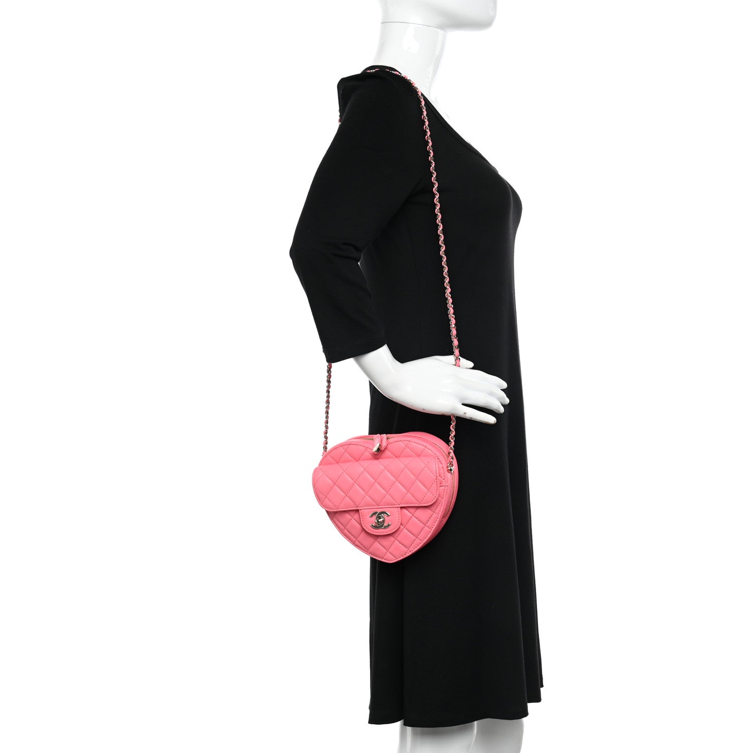 Chanel Lambskin Quilted CC In Love Heart Bag Pink 2 of 12