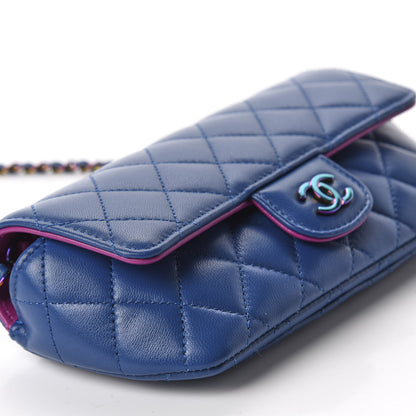 Chanel Lambskin Quilted Glasses Case With Chain Blue Purple 6 of 12