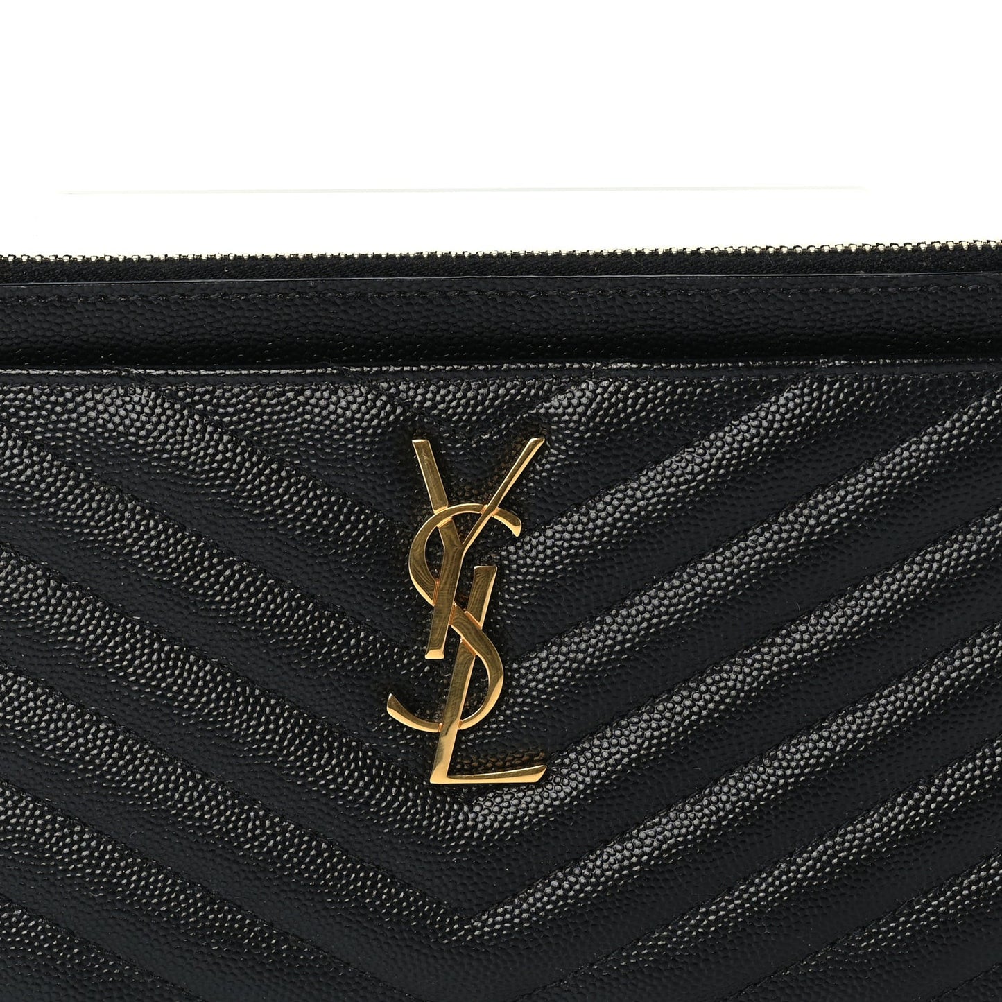 Grain De Poudre Chevron Monogram Bill Pouch  Black
