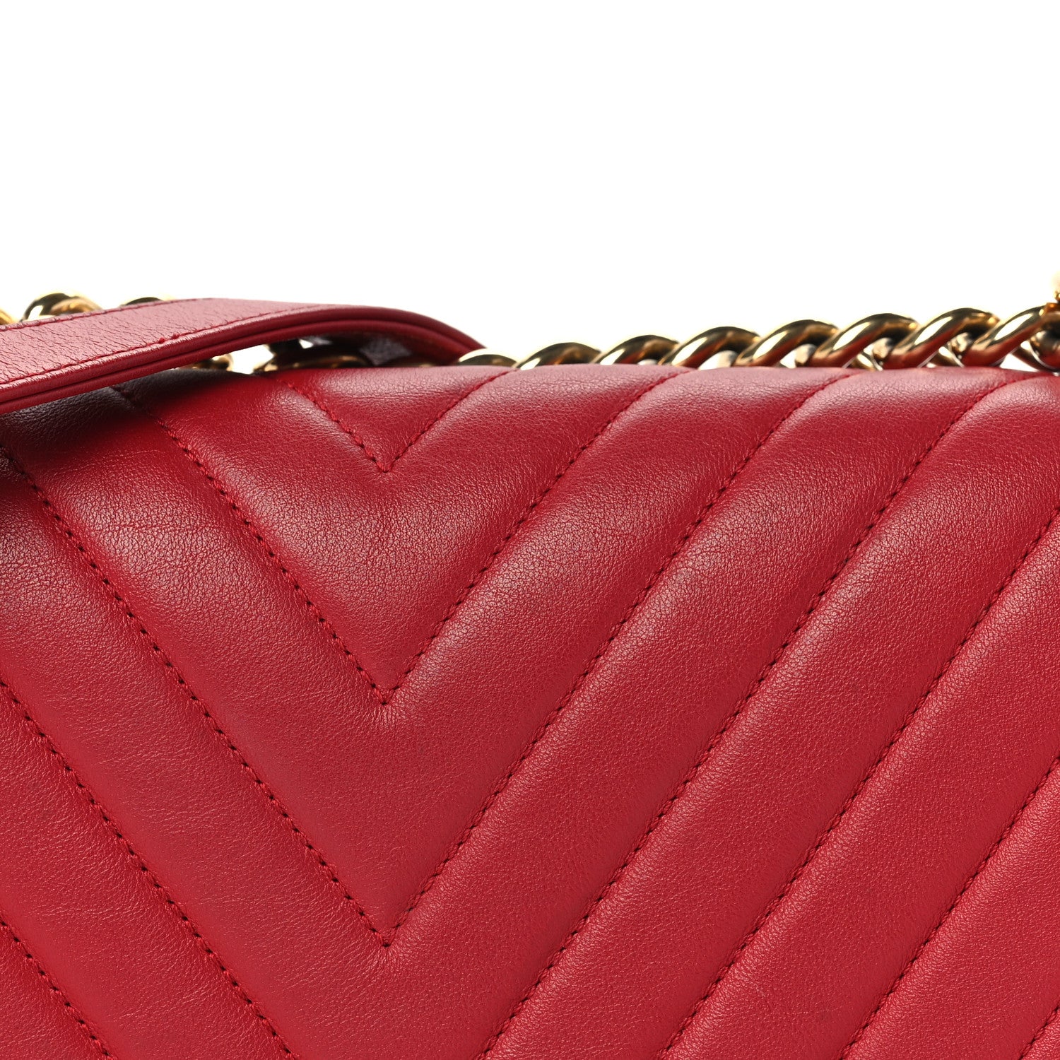 Chanel Lambskin Chevron Quilted Medium Boy Flap Red 7 of 9