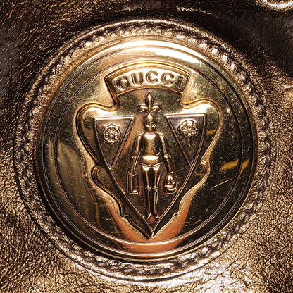 Gucci Patent Leather Medium Hysteria Top Handle Bag Gold 6 of 9