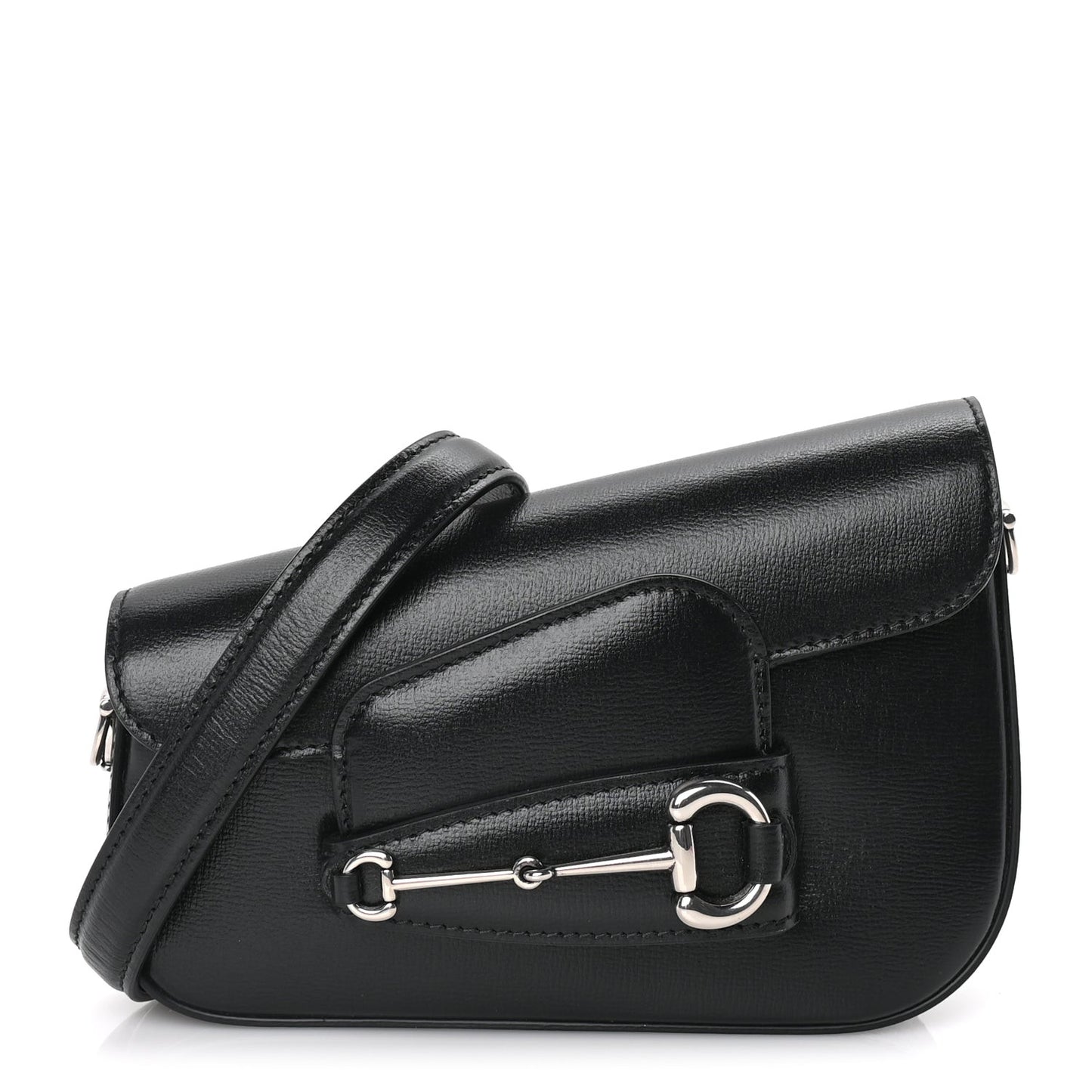 Demetra Mini Horsebit 1955 Asymmetric Shoulder Bag  Black