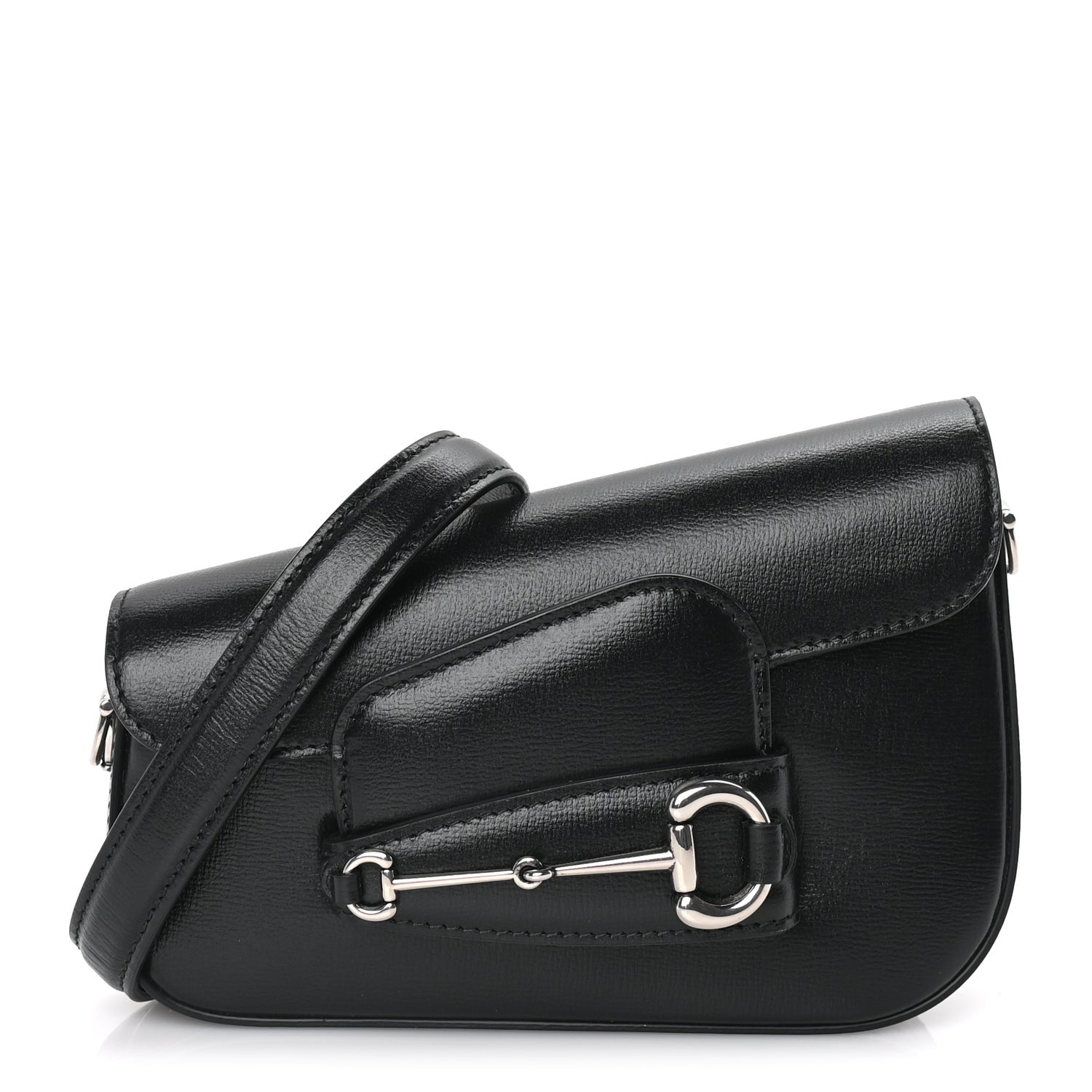 Gucci Demetra Mini Horsebit 1955 Asymmetric Shoulder Bag  Black 1 of 8
