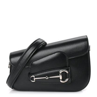 Gucci Demetra Mini Horsebit 1955 Asymmetric Shoulder Bag  Black 1 of 8
