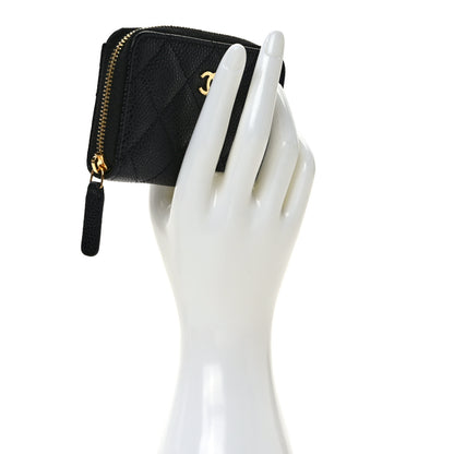 Chanel Caviar Quilted Zip Coin Purse Black 2 of 8