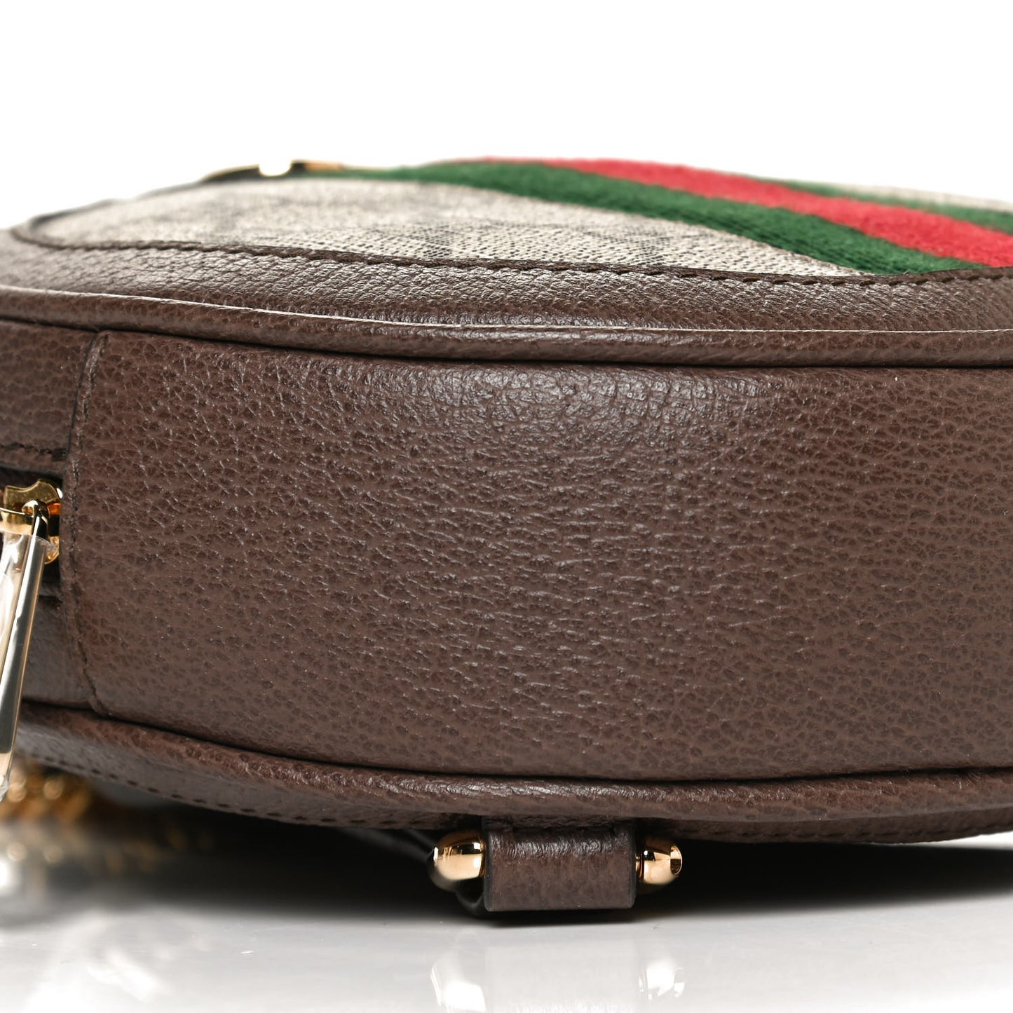 GG Supreme Monogram Web Mini Ophidia Round Backpack Brown