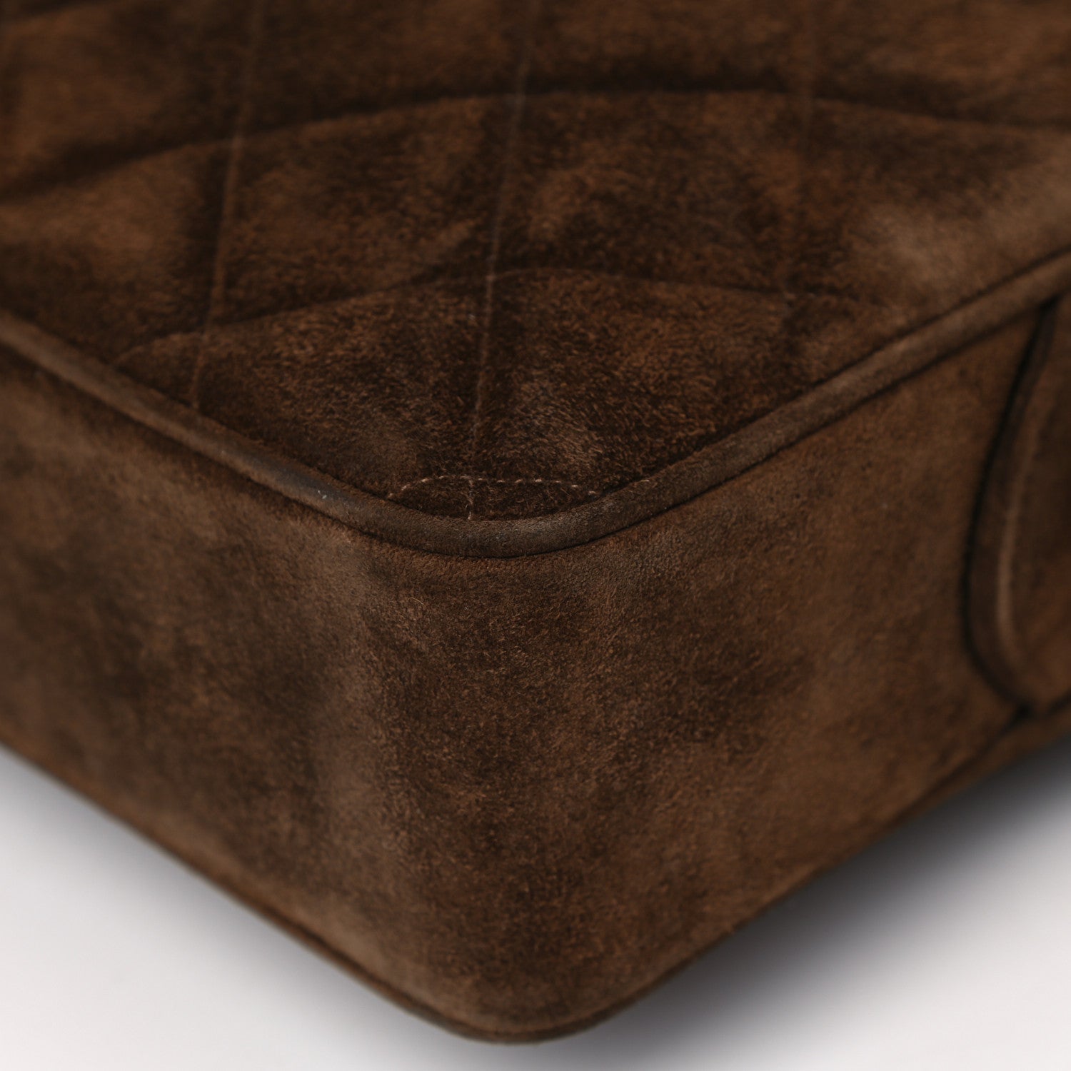 Chanel Suede Quilted Shoulder Bag Brown 12 of 17